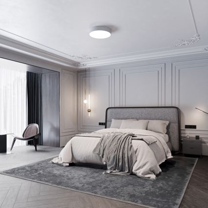 Stropna svetilka CLEO s senzorjem gibanja in senzorjem mraka 3xE27/24W/230V, premer 40 cm, siva