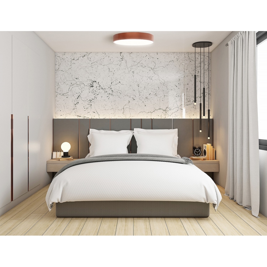 Stropno svetilo CLEO 4xE27/24W/230V, s senzorjem gibanja in mraka, premer 50 cm, bakreno