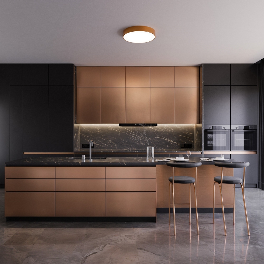 Stropno svetilo CLEO 4xE27/24W/230V, s senzorjem gibanja in mraka, premer 50 cm, bakreno