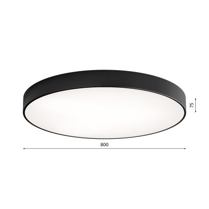 Stropna svetilka s senzorjem CLEO 6xE27/24W/230V pr. 80 cm črna