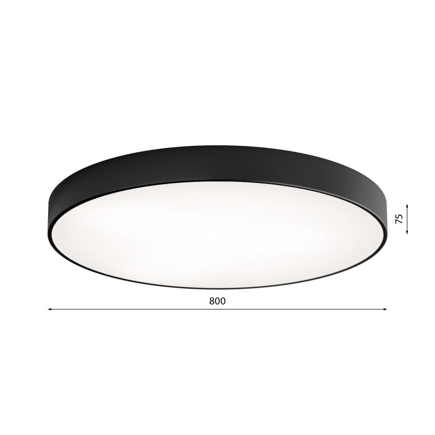 Stropna svetilka s senzorjem CLEO 6xE27/24W/230V pr. 80 cm črna