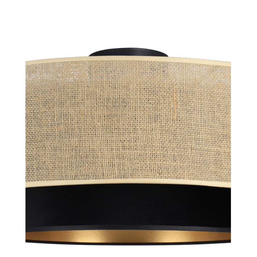 Stropna svetilka SARTA 1xE27/60W/230V Ø 45 cm črna/juta