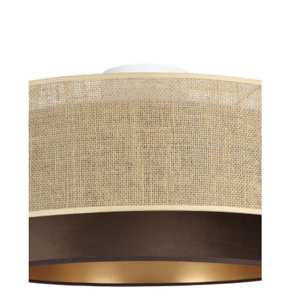 Stropna svetilka SARTA 1xE27/60W/230V Ø 45 cm rjava/juta