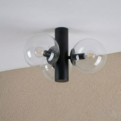 Stropna svetilka SFERIO 3xE14/5W/230V črna/prozorna