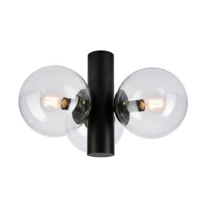 Stropna svetilka SFERIO 3xE14/5W/230V črna/prozorna