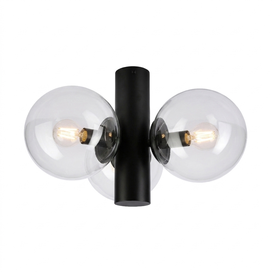 Stropna svetilka SFERIO 3xE14/5W/230V črna/prozorna