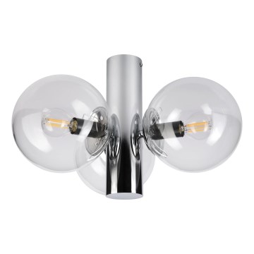 Stropna svetilka SFERIO 3xE14/5W/230V sijajni krom/prozorno steklo