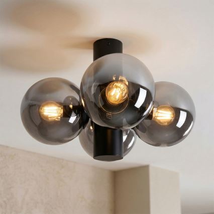 Stropna svetilka SFERIO 4xE14/5W/230V črna/dimno črna