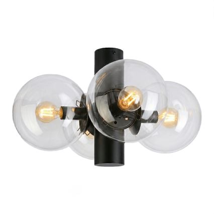 Stropna svetilka SFERIO 4xE14/5W/230V črna/prozorna