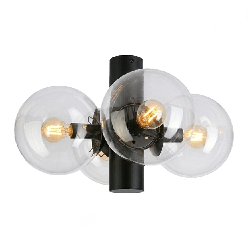 Stropna svetilka SFERIO 4xE14/5W/230V črna/prozorna