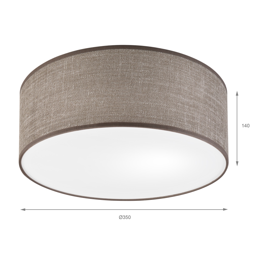 Stropna svetilka SIRJA 1xE27/15W/230V, premer 35 cm, rjava