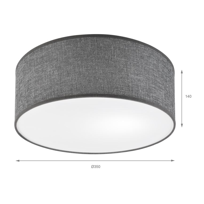 Stropna svetilka SIRJA 1xE27/15W/230V, premer 35 cm, siva