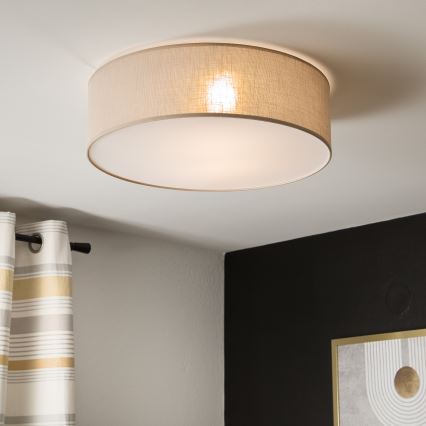 Stropna svetilka SIRJA, 2×E27, 15 W, 230 V, premer 45 cm, bež