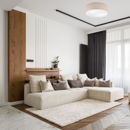 Stropna svetilka SIRJA, 2×E27, 15 W, 230 V, premer 45 cm, bež