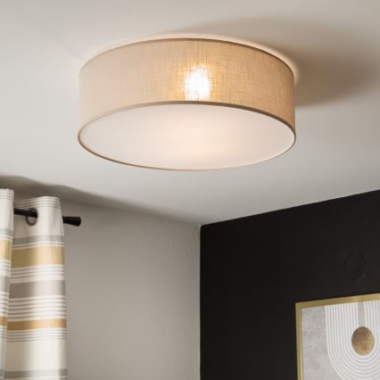 Stropna svetilka SIRJA, 2×E27, 15 W, 230 V, premer 45 cm, bež