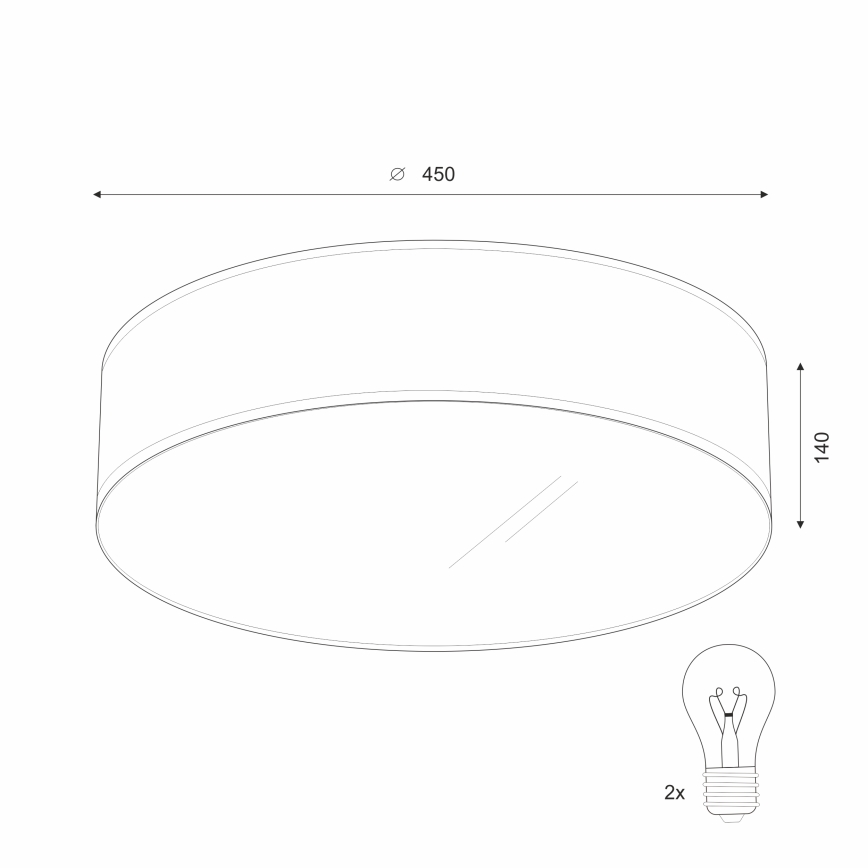 Stropna svetilka SIRJA, 2×E27, 15 W, 230 V, premer 45 cm, bež