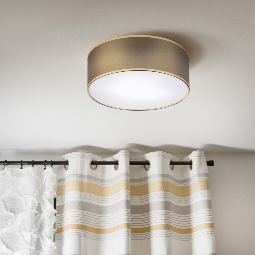 Stropna svetilka SIRJA DOUBLE 2xE14/15W/230V Ø 35 cm rjava/zlata