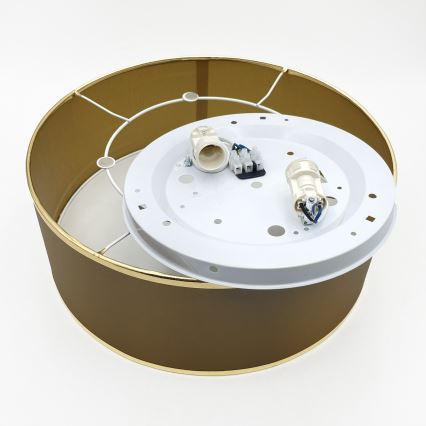 Stropna svetilka SIRJA DOUBLE 2xE14/15W/230V Ø 35 cm rjava/zlata