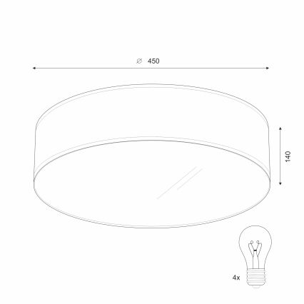Stropna svetilka SIRJA DOUBLE 4xE27/15W/230V pr. 45 cm krem barva
