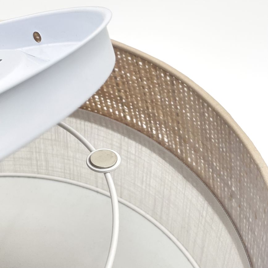 Stropna svetilka SIRJA DOUBLE BOHO, 2x E14 (maks. 15 W), 230 V, premer 35 cm, bež/bela