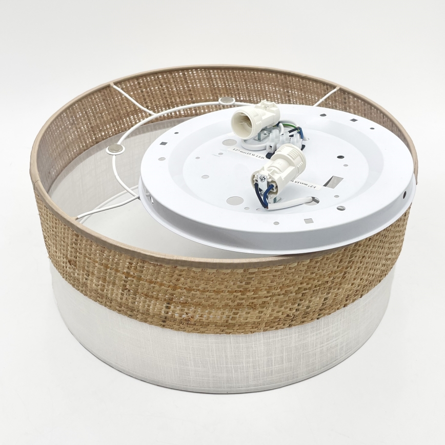 Stropna svetilka SIRJA DOUBLE BOHO, 2x E14 (maks. 15 W), 230 V, premer 35 cm, bež/bela