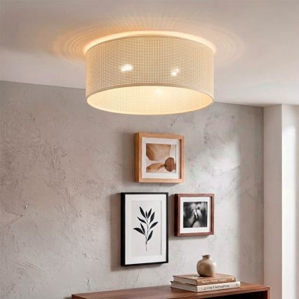 Stropna svetilka SIRJA PLISADO 2xE27/15W/230V premer 35 cm kremna