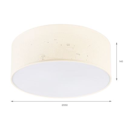 Stropna svetilka SIRJA PLISADO 2xE27/15W/230V premer 35 cm kremna