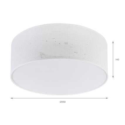 Stropna svetilka SIRJA PLISADO, 2×E27/15 W/230 V, premer 35 cm, bela