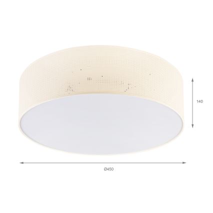 Stropna svetilka SIRJA PLISADO 4xE27/15W/230V Ø 45 cm kremna