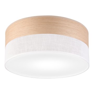 Stropna svetilka SIRJA WOOD 1xE27/15W/230V pr. 35 cm bela/hrast