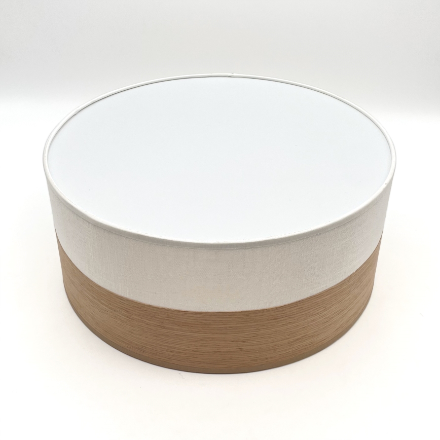 Stropna svetilka SIRJA WOOD 1xE27/15W/230V pr. 35 cm bela/hrast