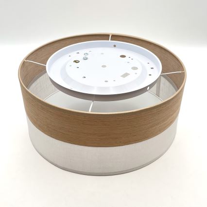 Stropna svetilka SIRJA WOOD 1xE27/15W/230V pr. 35 cm bela/hrast