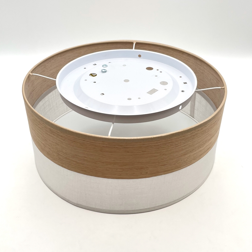 Stropna svetilka SIRJA WOOD 1xE27/15W/230V pr. 35 cm bela/hrast