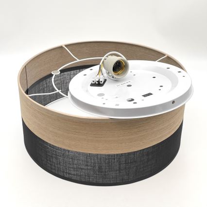 Stropna svetilka SIRJA WOOD 1xE27/15W/230V pr. 35 cm črna/hrast