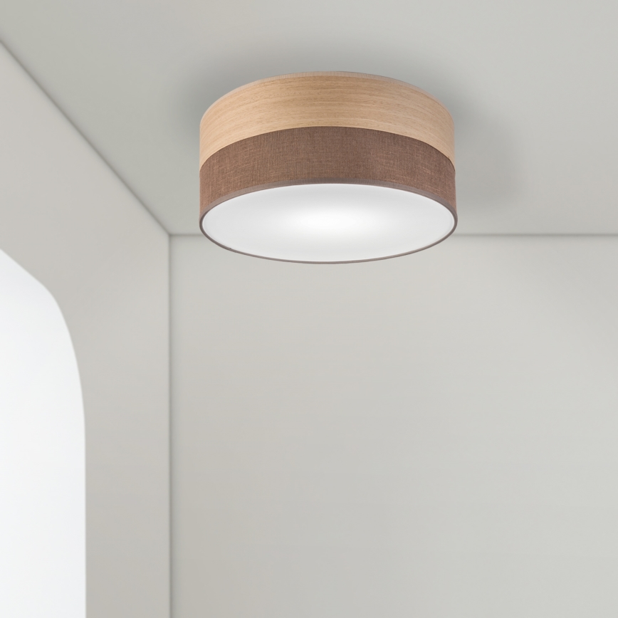 Stropna svetilka SIRJA WOOD 1xE27/15W/230V pr. 35 cm rjava/hrast