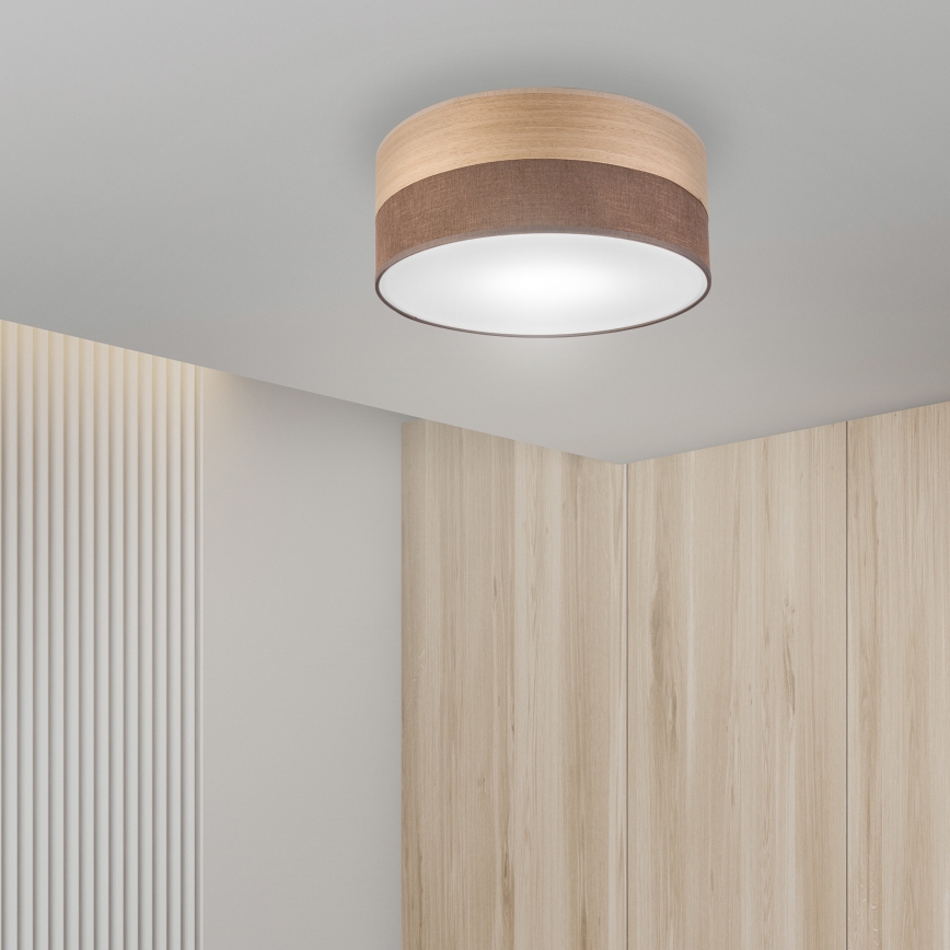 Stropna svetilka SIRJA WOOD 1xE27/15W/230V pr. 35 cm rjava/hrast