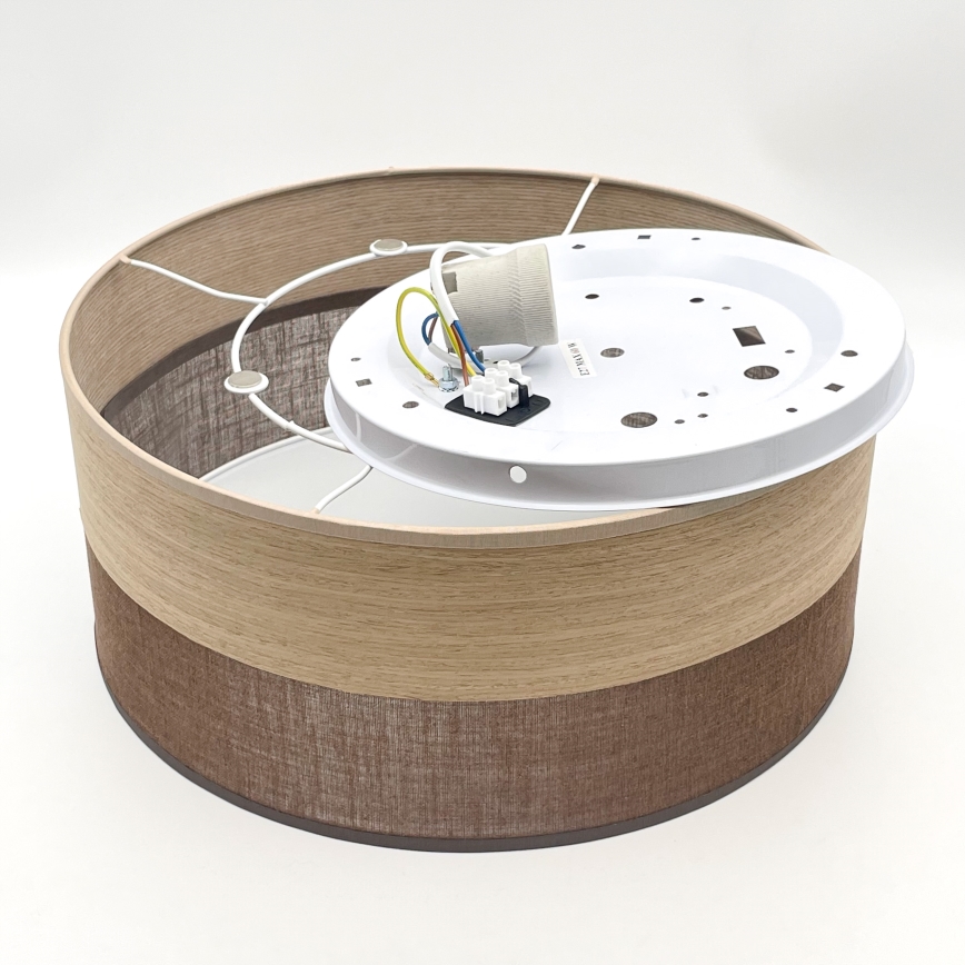 Stropna svetilka SIRJA WOOD 1xE27/15W/230V pr. 35 cm rjava/hrast