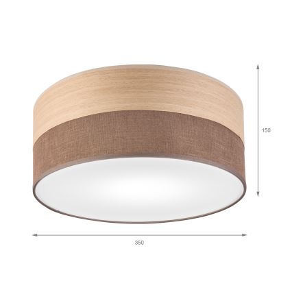 Stropna svetilka SIRJA WOOD 1xE27/15W/230V pr. 35 cm rjava/hrast