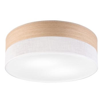 Stropna svetilka SIRJA WOOD 2xE27/15W/230V pr. 45 cm bela/hrast