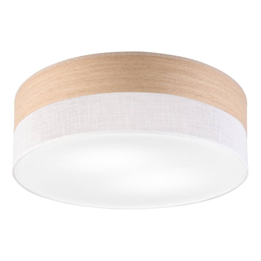Stropna svetilka SIRJA WOOD 2xE27/15W/230V pr. 45 cm bela/hrast