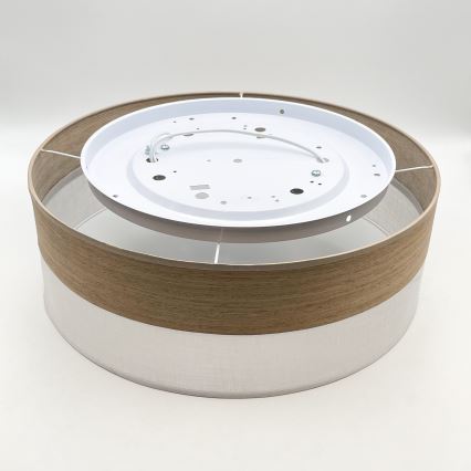 Stropna svetilka SIRJA WOOD 2xE27/15W/230V pr. 45 cm bela/hrast