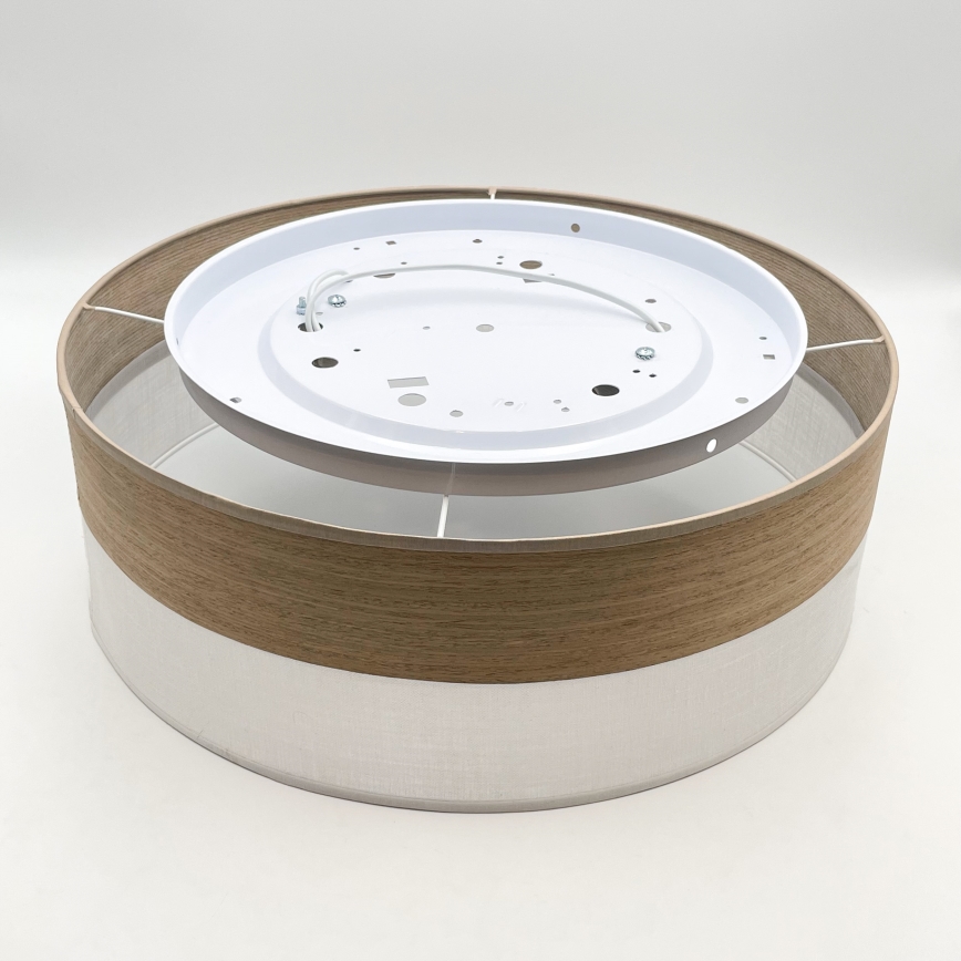 Stropna svetilka SIRJA WOOD 2xE27/15W/230V pr. 45 cm bela/hrast