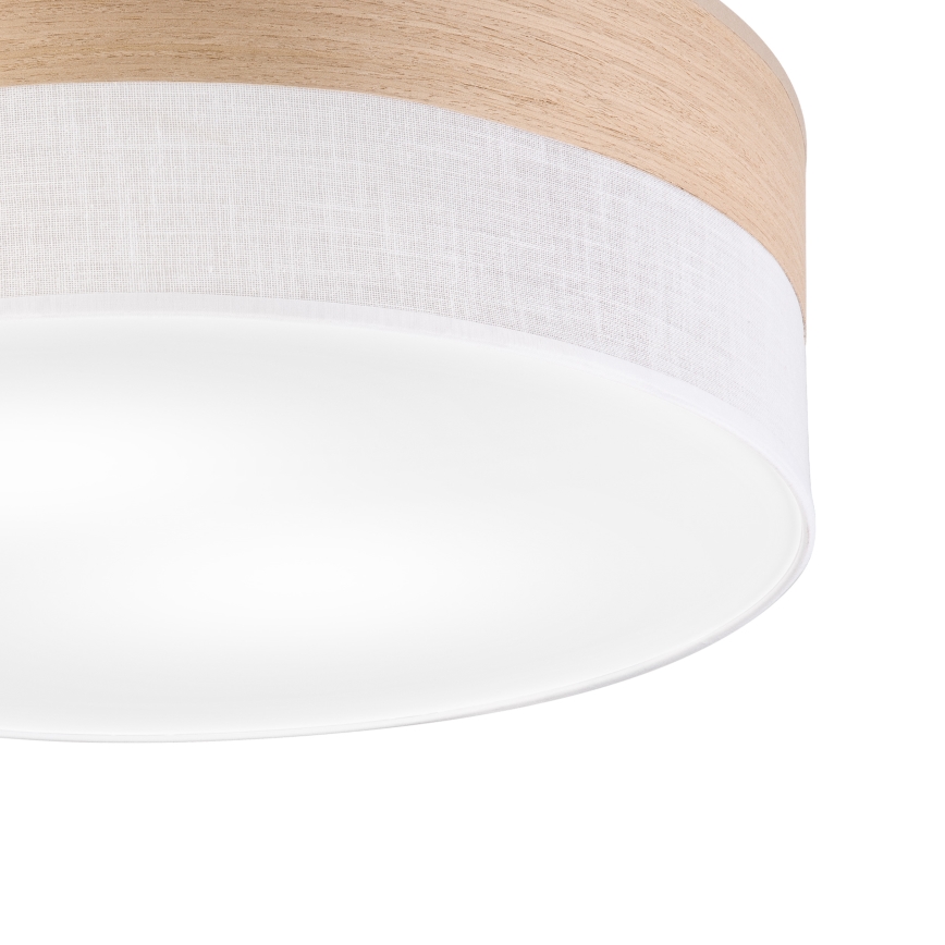 Stropna svetilka SIRJA WOOD 2xE27/15W/230V pr. 45 cm bela/hrast