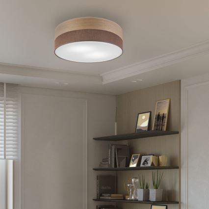 Stropna svetilka SIRJA WOOD 2xE27/15W/230V pr. 45 cm rjava/hrast