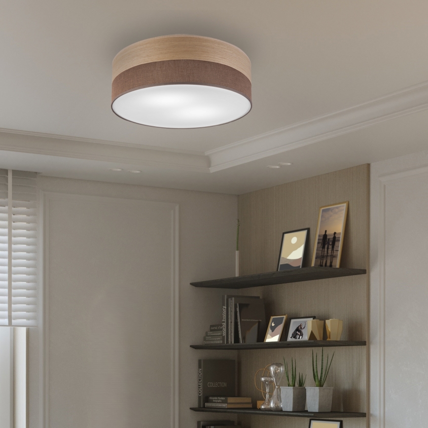 Stropna svetilka SIRJA WOOD 2xE27/15W/230V pr. 45 cm rjava/hrast