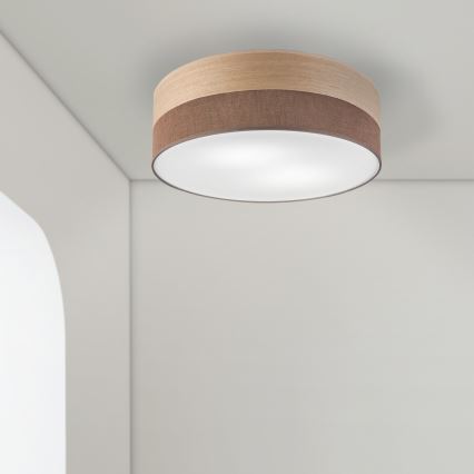 Stropna svetilka SIRJA WOOD 2xE27/15W/230V pr. 45 cm rjava/hrast