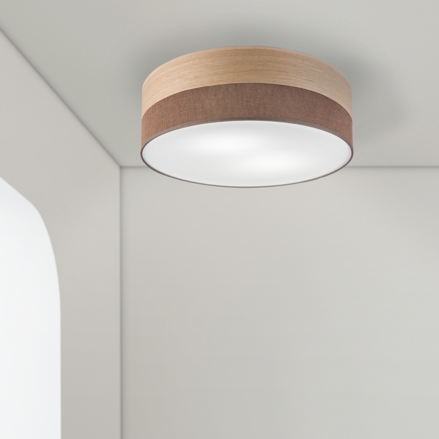 Stropna svetilka SIRJA WOOD 2xE27/15W/230V pr. 45 cm rjava/hrast