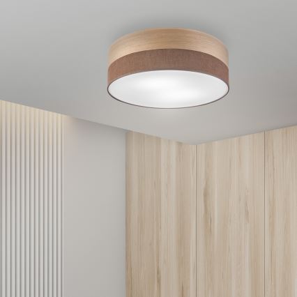 Stropna svetilka SIRJA WOOD 2xE27/15W/230V pr. 45 cm rjava/hrast