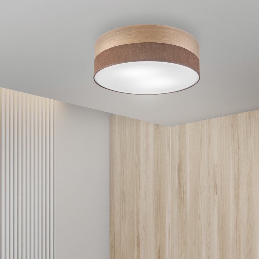 Stropna svetilka SIRJA WOOD 2xE27/15W/230V pr. 45 cm rjava/hrast