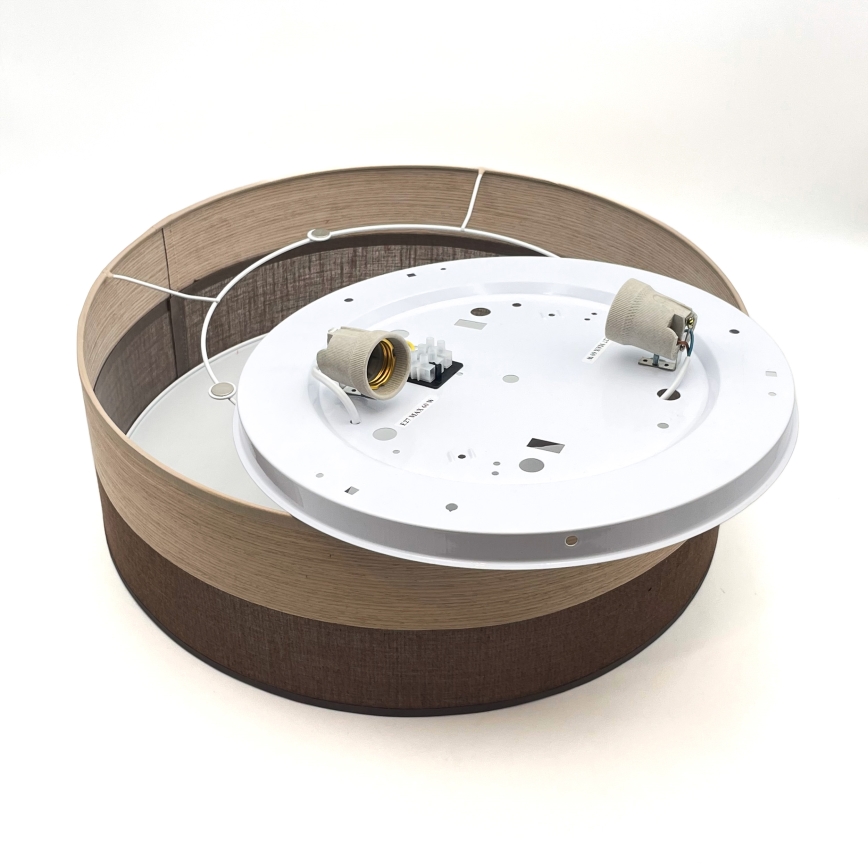 Stropna svetilka SIRJA WOOD 2xE27/15W/230V pr. 45 cm rjava/hrast